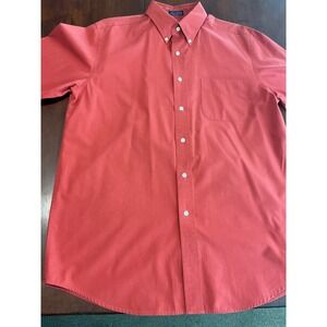 Meeting Street Mens Burnt Orange Poplin Button Down Shirt 16 32/33 Large